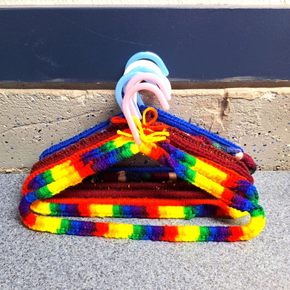 Handmade, Knitted Children's Hangers Bundle of 7